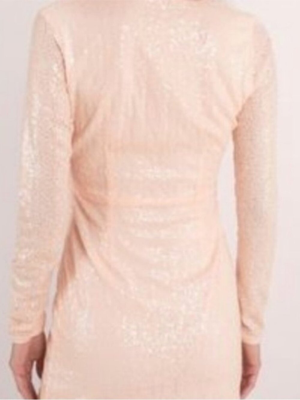 Tobi Deep V Sequin Mini Dress Pale Pink Size Small